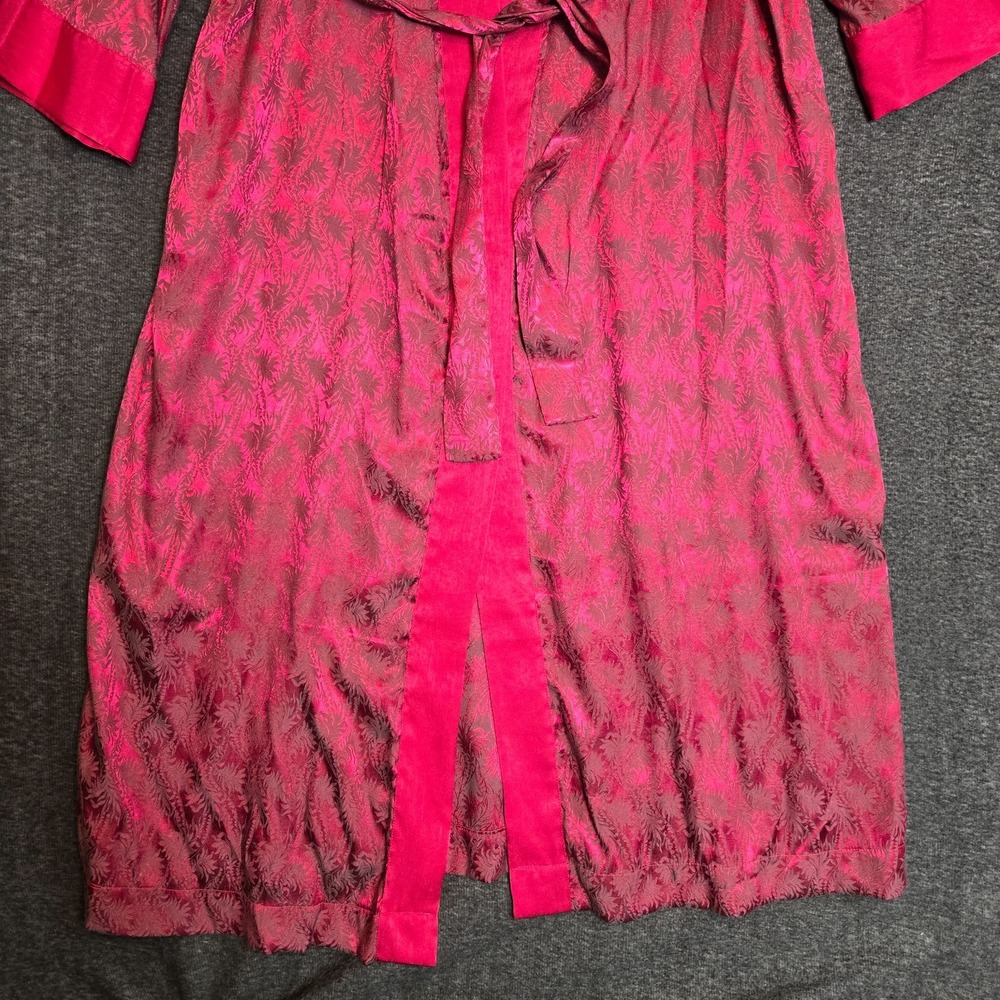 Victoria's Secret Women's Floral Hot Pink‎ Satin Tie Belt Robe Size M/L Sexy - Picture 2 of 11